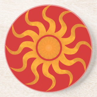 Sun Untersetzer 6 - Roter Hintergrund