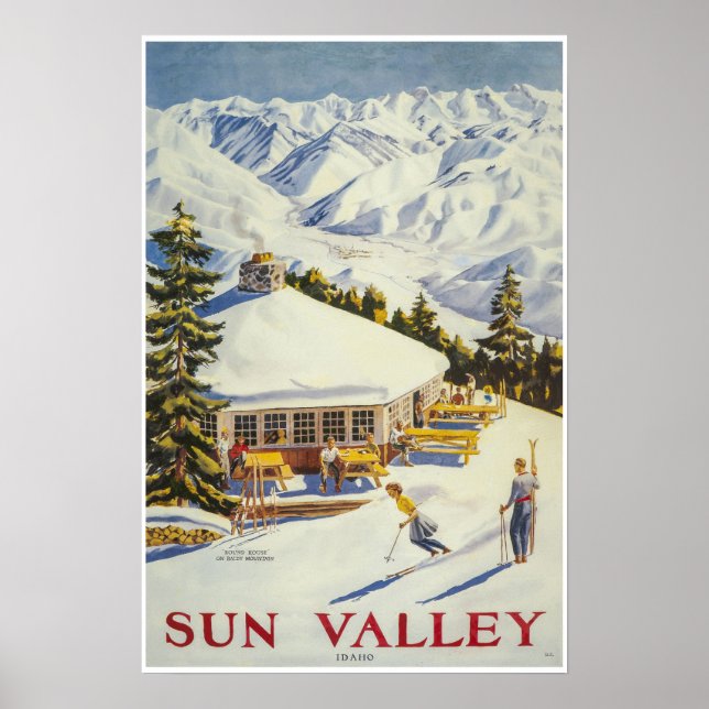 Sun Valley, Idaho, affiche de ski (Devant)