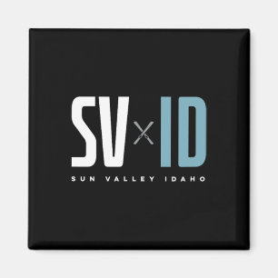 Sun Valley Idaho Grafik Ski Magnet