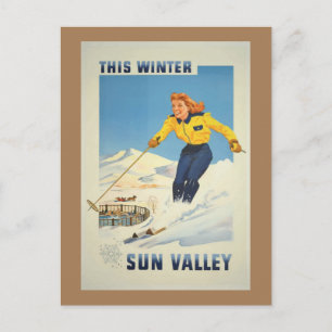Sun Valley Idaho Reise in die Vergangenheit Postkarte