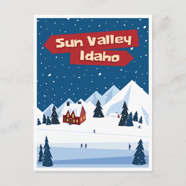 Sun Valley, Idaho, Ski Postkarte (Vorderseite)