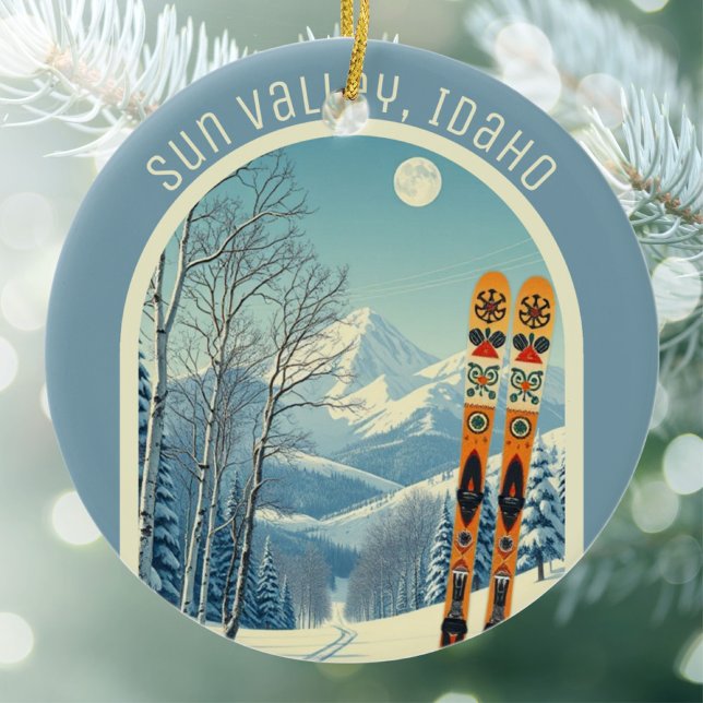 Sun Valley Idaho ski souvenir  Keramik Ornament (Von Creator hochgeladen)