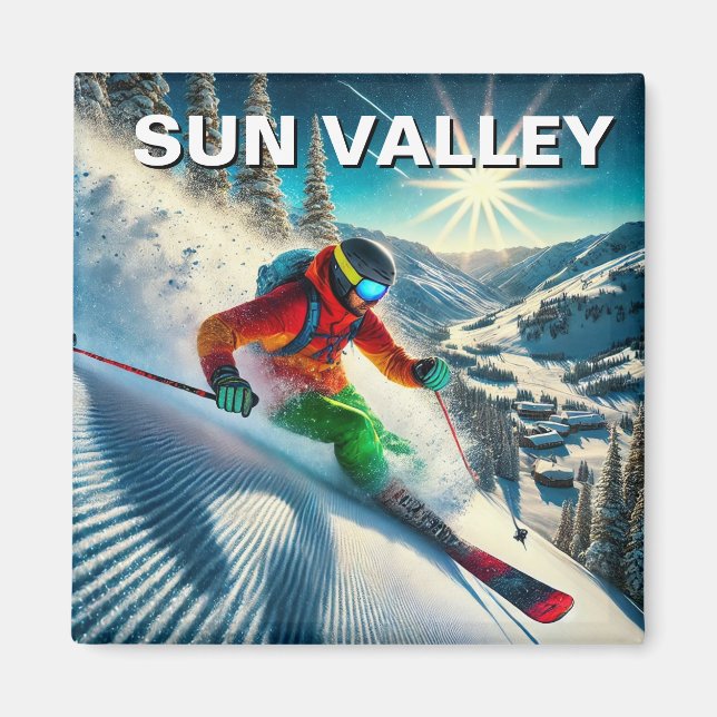 Sun Valley Idaho Skifahren Skier Magnet (Vorne)