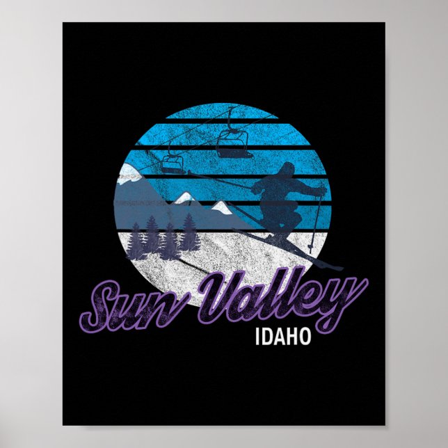 Sun Valley Idaho Usa Ski Resort Snowboarden Poster (Vorne)