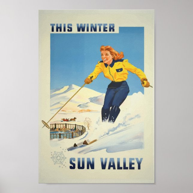 Sun Valley Idaho USA Skifahren Poster (Vorne)
