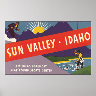 Sun Valley Idaho, Vintag Poster
