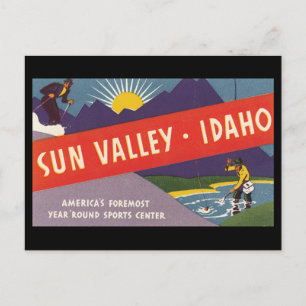 Sun Valley Idaho_Vintage Reiseposter Postkarte