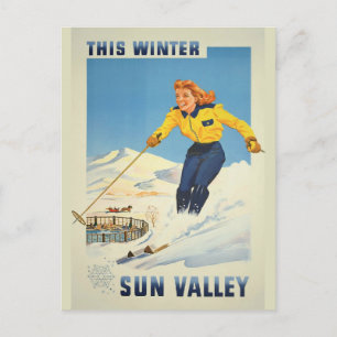 Sun Valley Idaho Vintage-Reisepostkarte Postkarte