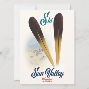 Sun Valley Idaho Vintage-Skiplakat im Retro-Stil