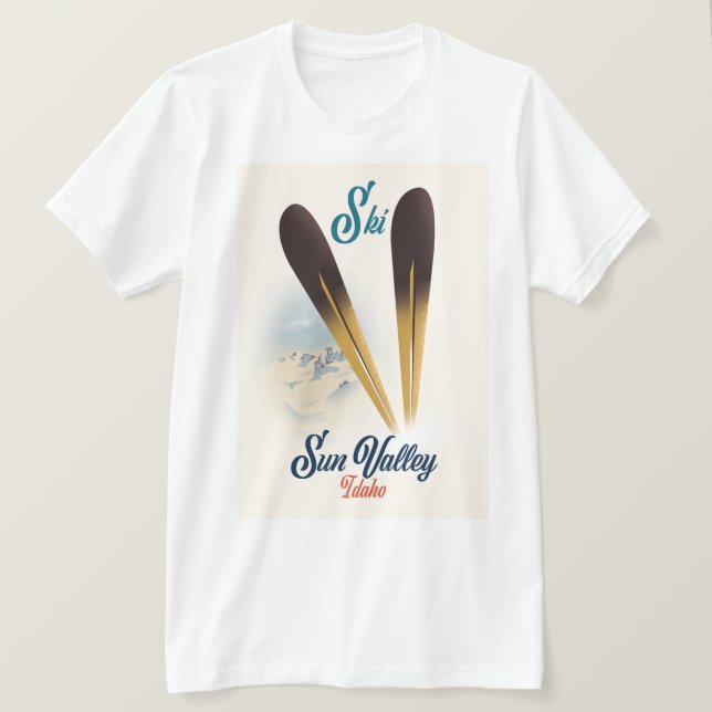 Sun Valley Idaho Vintages Skipposter T-Shirt (Design vorne)