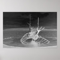 Sun Voyager Skulptur, Island, Umkehrbein B/W