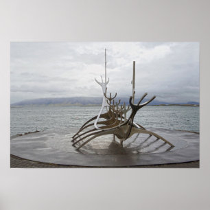 Sun Voyager Skulptur, Reykjavik, Island Poster