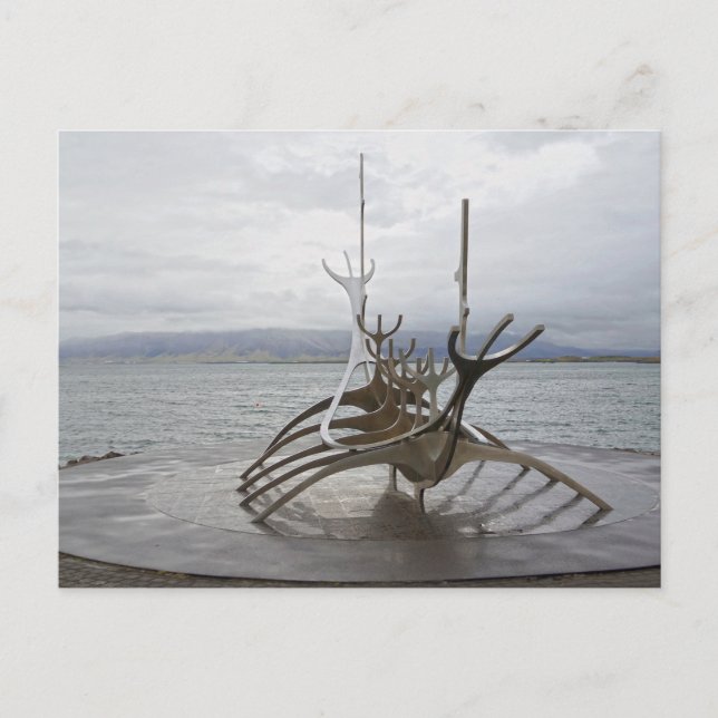 Sun Voyager Skulptur, Reykjavik, Island Postkarte (Vorderseite)