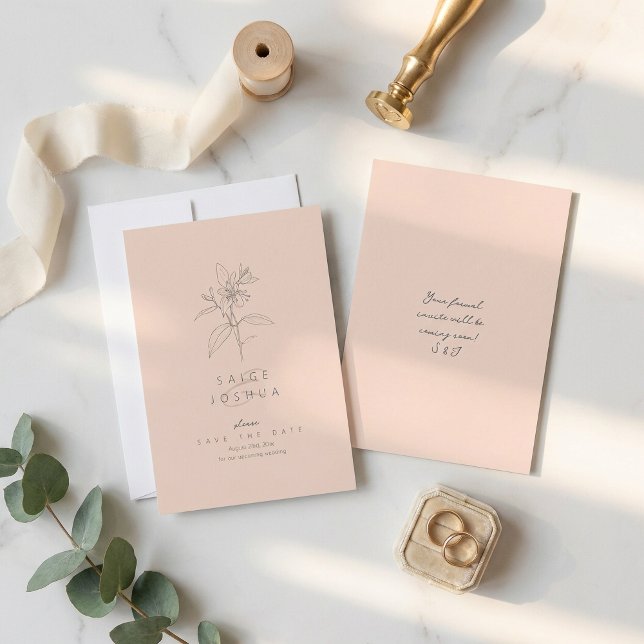 Sun-Washed Garden Wedding Blush ID1283 Save The Date (Von Creator hochgeladen)