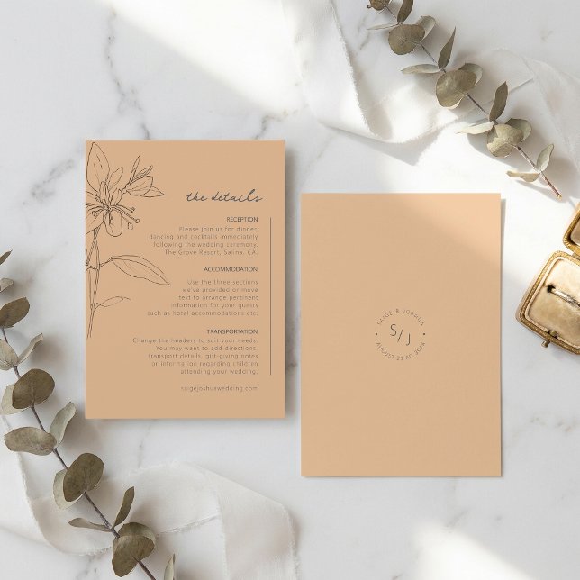 Sun-Washed Garden Wedding Details ID1283 Begleitkarte (Von Creator hochgeladen)