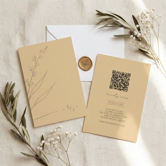Sun-Washed Garden Wedding QR Code ID1283 RSVP Karte (Von Creator hochgeladen)