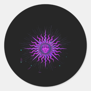 Sun - Whimsigoth Graphic Runder Aufkleber