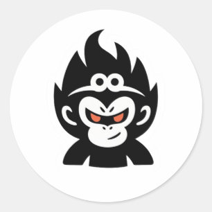 Sun Wukong Minimalistisch Runder Aufkleber