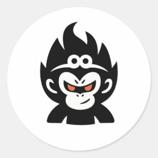 Sun Wukong Minimalistisch Runder Aufkleber