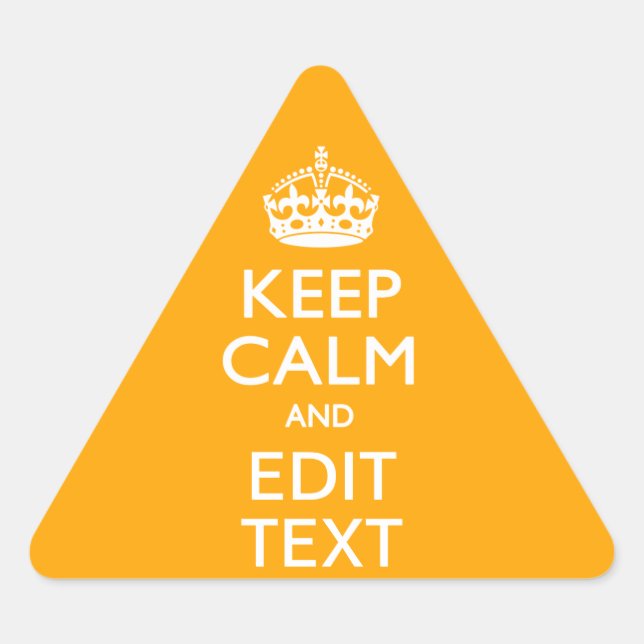Sun Yellow Accent Behalte Ruhe und Ihren Text Dreieckiger Aufkleber (Vorderseite)