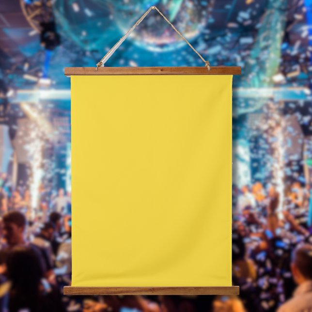 Sun Yellow Solid Color | Klassisches Elegant Wandteppich Mit Holzrahmen (Von Creator hochgeladen)