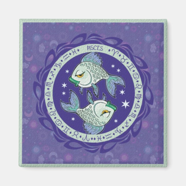 Sun-Zeichen-Fisch-Magnet Magnet (Vorne)