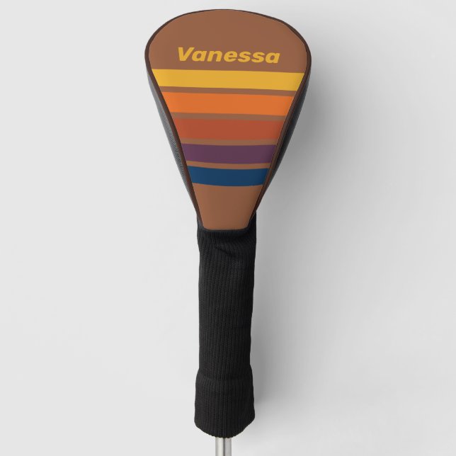 Sunbaked Clay Across Striping with Name Golf Headcover (Vorderseite)