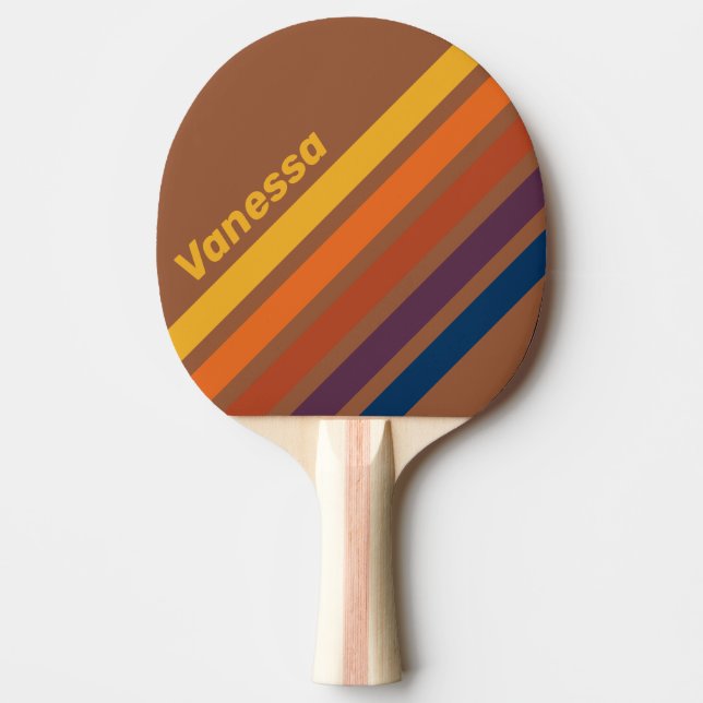 Sunbaked Clay Angled Striping with Name Tischtennis Schläger (Vorderseite)