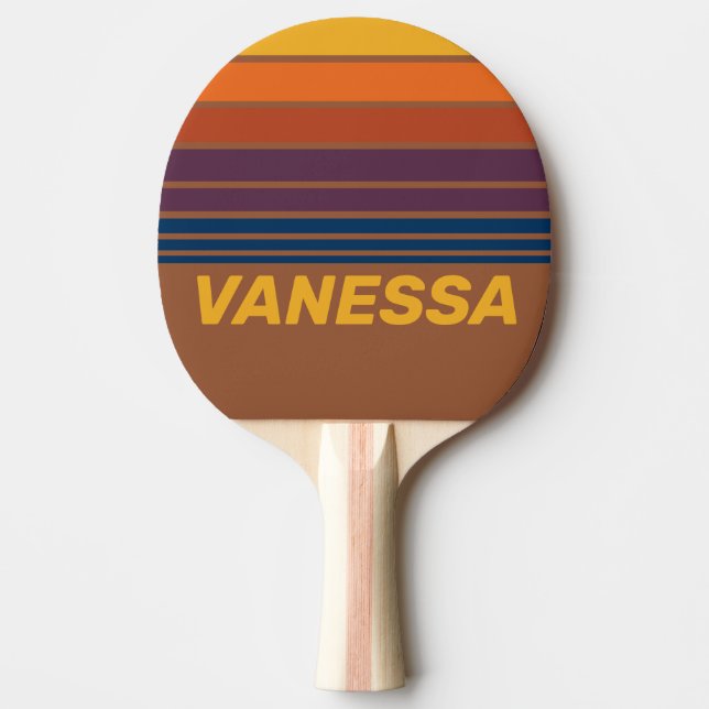 Sunbaked Clay Horizon Striping with Name Tischtennis Schläger (Vorderseite)