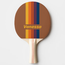 Sunbaked Clay Pin Striped with Name Tischtennis Schläger