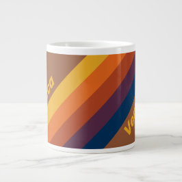 Sunbaked Clay Stripes with Name Jumbo-Tasse