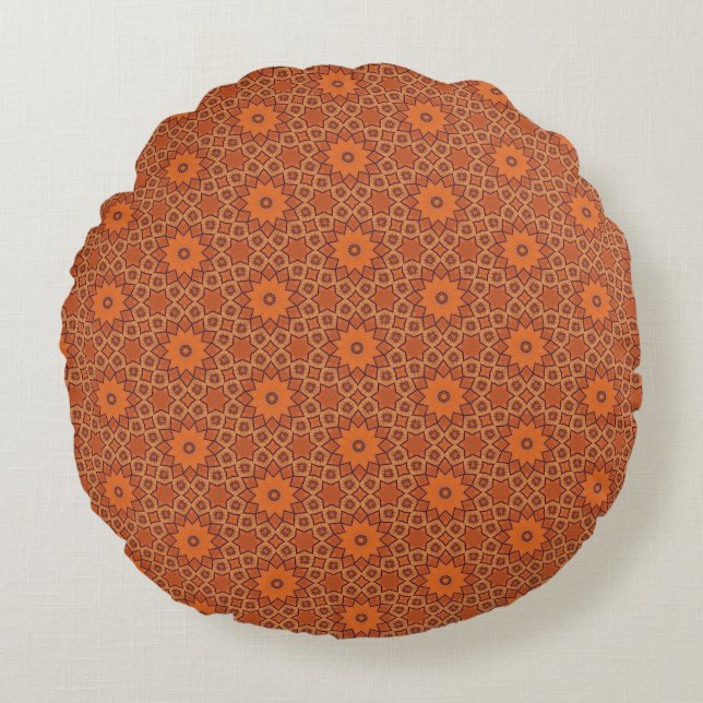 Sunbaked Star Medallion Rundes Kissen (Vorderseite)