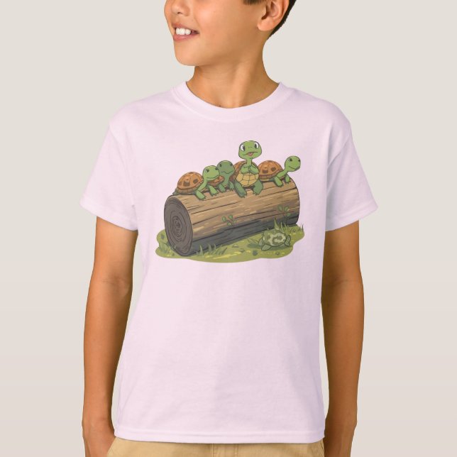 Sunbathing Turtle Crew – Log Life Tee (Vorderseite)