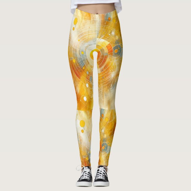 "Sunbeam Bliss - Lebhaft gelb Abstrakt Leggings (Vorderseite)
