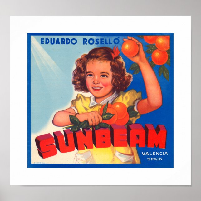 Sunbeam Orange Label Poster (Vorne)