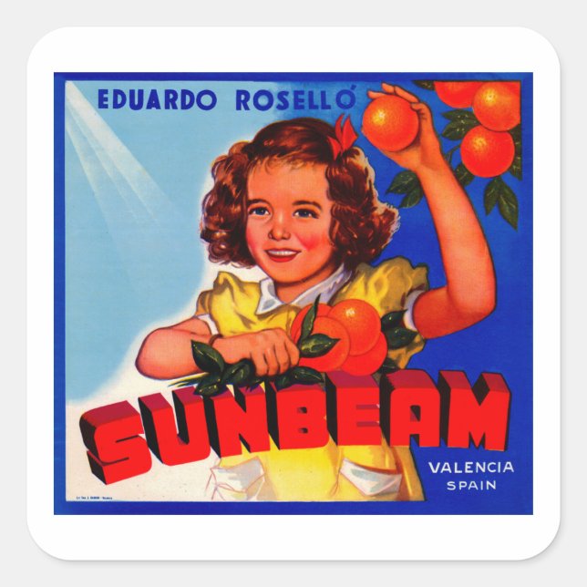 Sunbeam Quadratischer Aufkleber (Vorderseite)