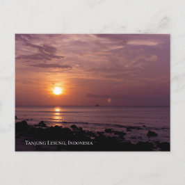 Sunbeam Sunset Sky Beach Twilight Travel Silhoutte Postkarte