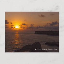 Sunbeam Sunset Sky Ocean Rocks Twilight Postkarte