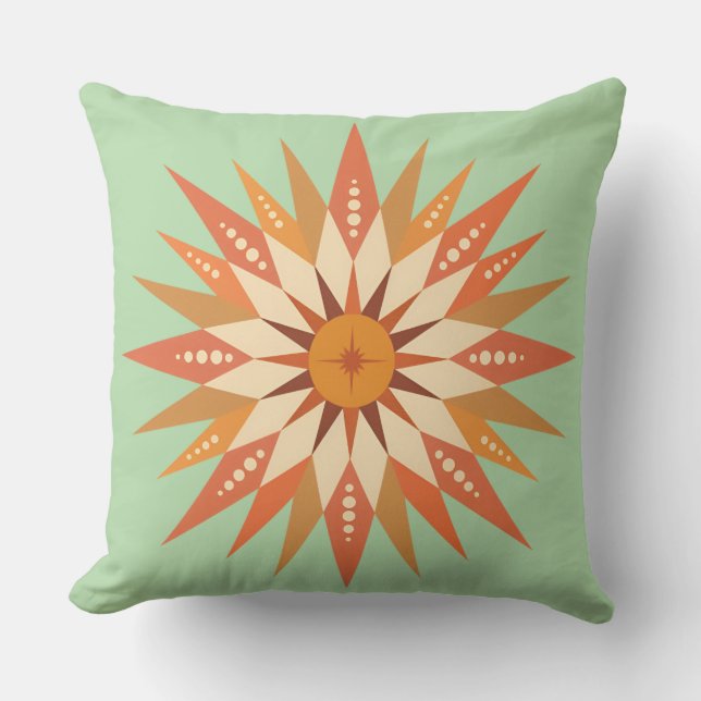 Sunburst Boho Kissen (Vorderseite)