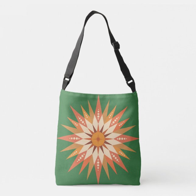 Sunburst Boho Tragetaschen Tragetaschen Mit Langen Trägern (Rückseite)