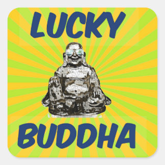 SunBurst Buddha Quadratischer Aufkleber