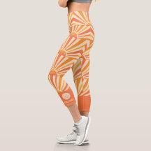 Sunburst Cool Retro 70er Custom Pickleball Capri L