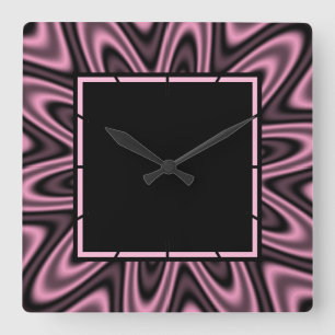 Sunburst Daisy Quadratische Wanduhr