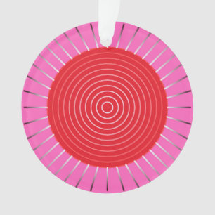 Sunburst géométrique moderne - Fuchsia et rouge