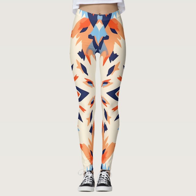 Sunburst Ikat Pattern Leggings (Vorderseite)