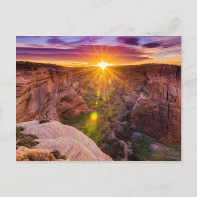 Sunburst in Canyon de Chelly, AZ Postkarte (Vorderseite)