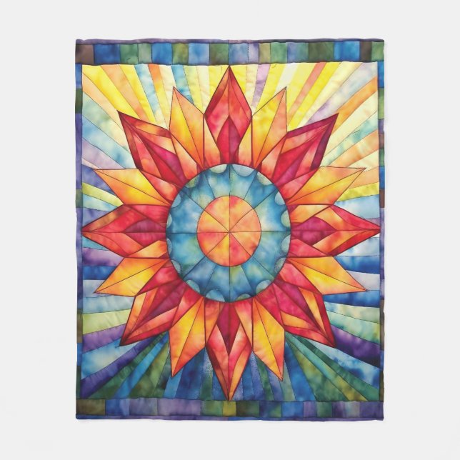 Sunburst Medallion Quilt Fleecedecke (Vorderseite)