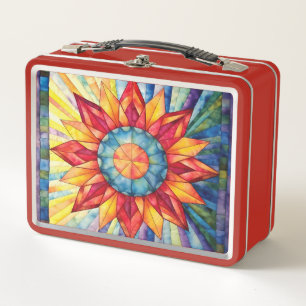 Sunburst Medallion Quilt Metall Brotdose