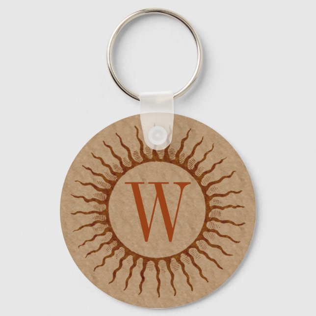 Sunburst Monogram-Schlüsselanhänger Schlüsselanhänger (Vorderseite)