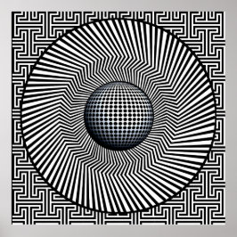 Sunburst Op Art Poster